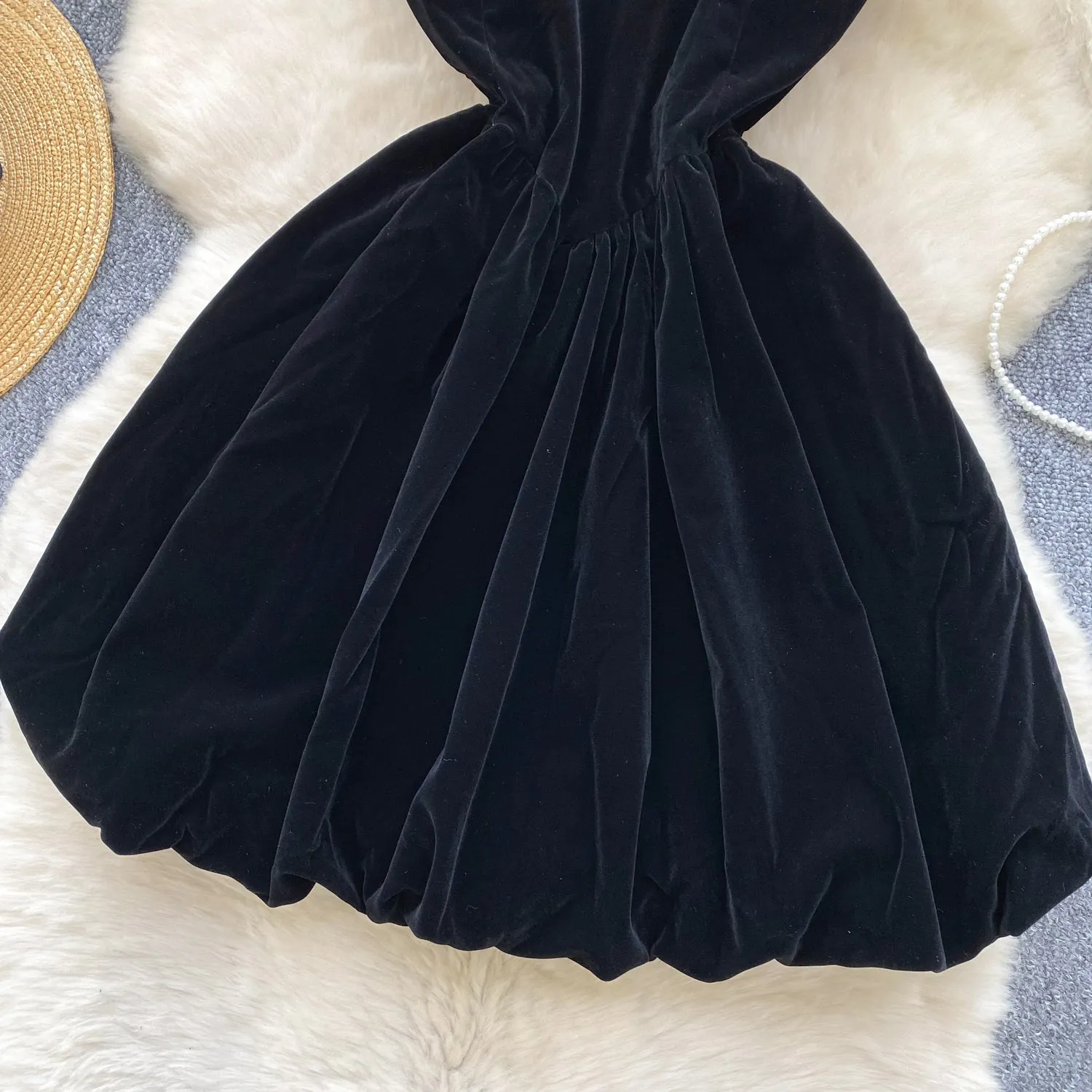 Square Neckline Black Slip Dress