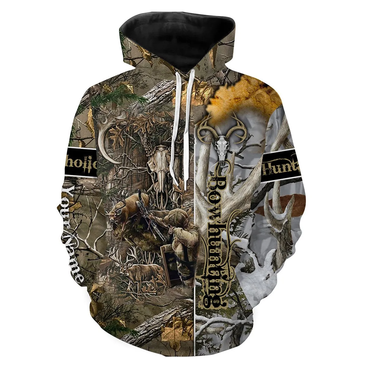 Tattoo camo Elk Hunter Customized Name 3D Full Printing Shirts Personalized Elk Hunting Clothing