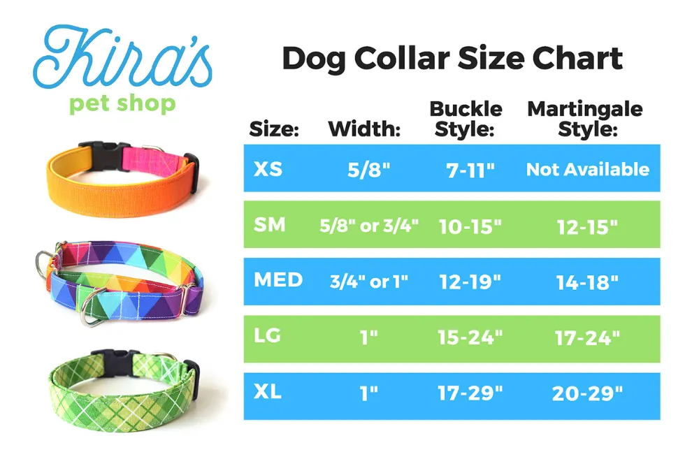 Teal Blue Buffalo Plaid Dog Collar