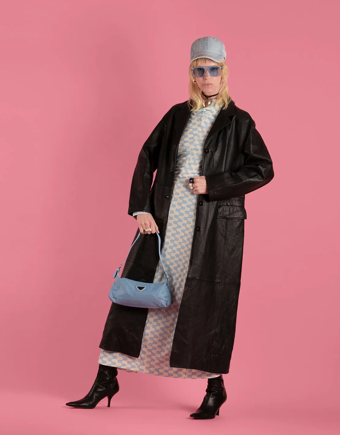 Vintage Enigma leather long coat
