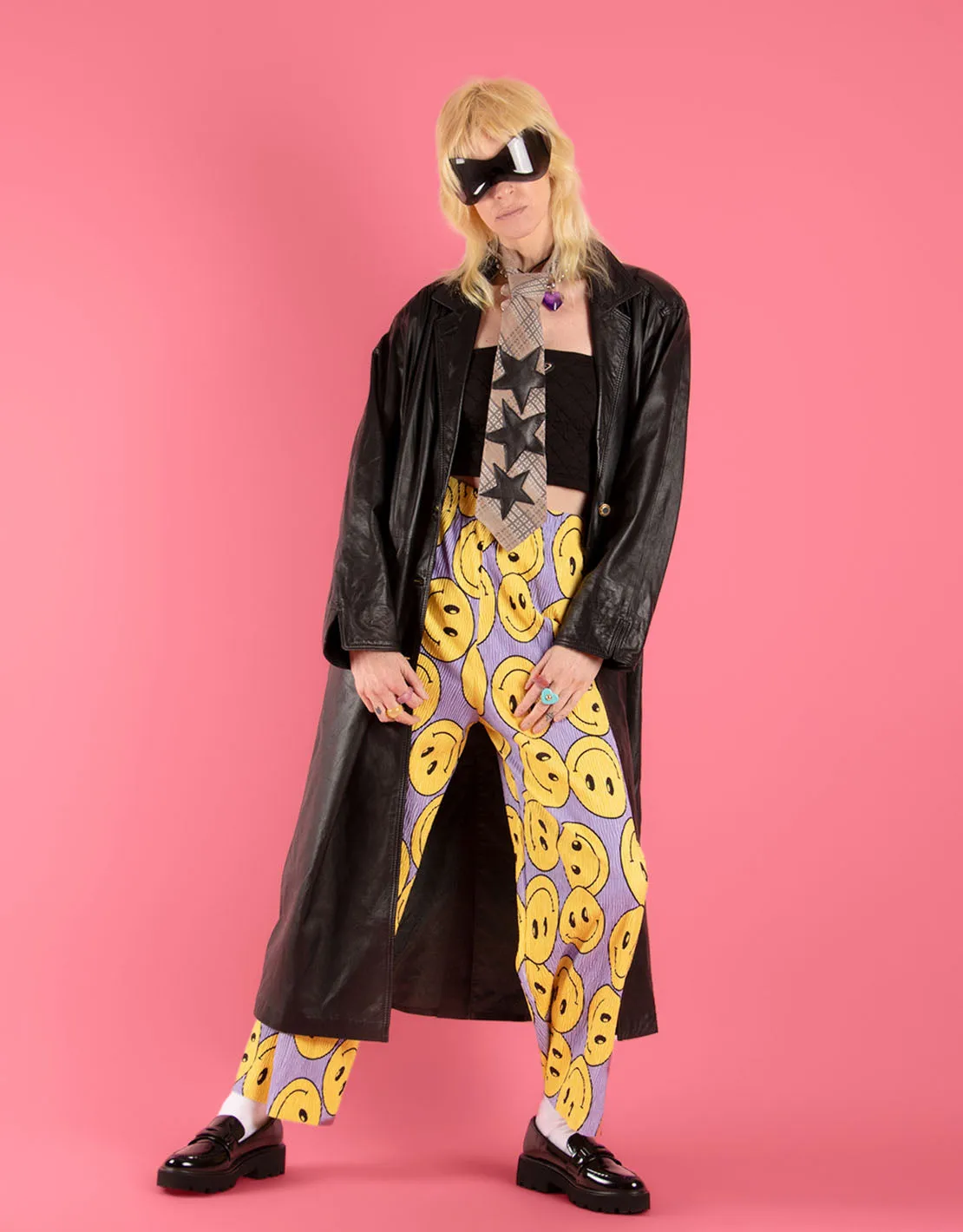 Vintage leather maxi coat