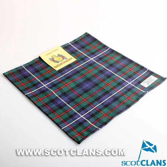 Wool Tartan Pocket Square in Robertson Hunting Modern Tartan