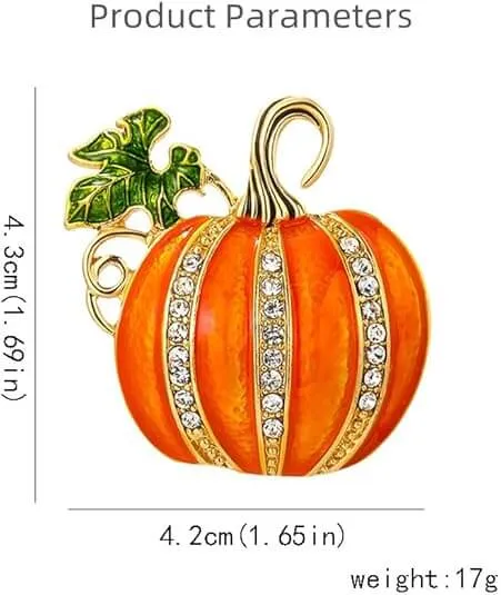 YourTies Halloween Orange Pumpkin Lapel Pin for Formal Suit Matching